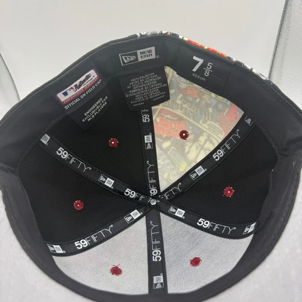 New Era Arizona Diamondbacks 59FIFTY Low Profile Comic Print Hat 7 5/8 Black Red